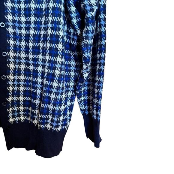 Jessica London Cardigan Womens 22 24 Multicolor Plaid Button Stretch Sweater - Picture 5 of 9